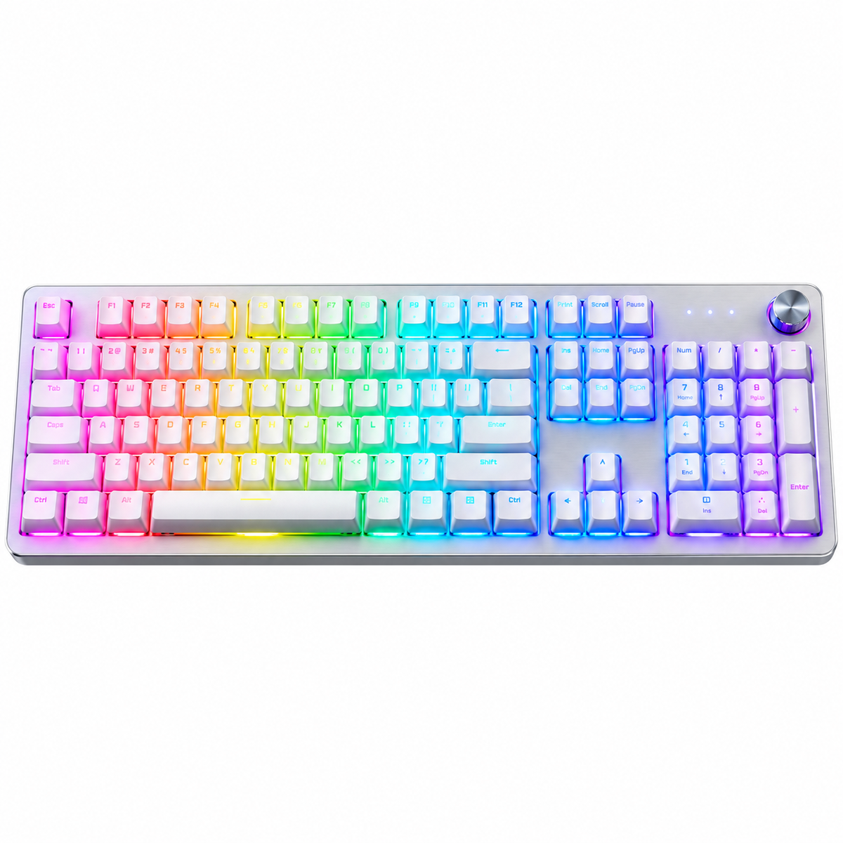 Full-Size RGB Mechanical Gaming Keyboard with Control Knob