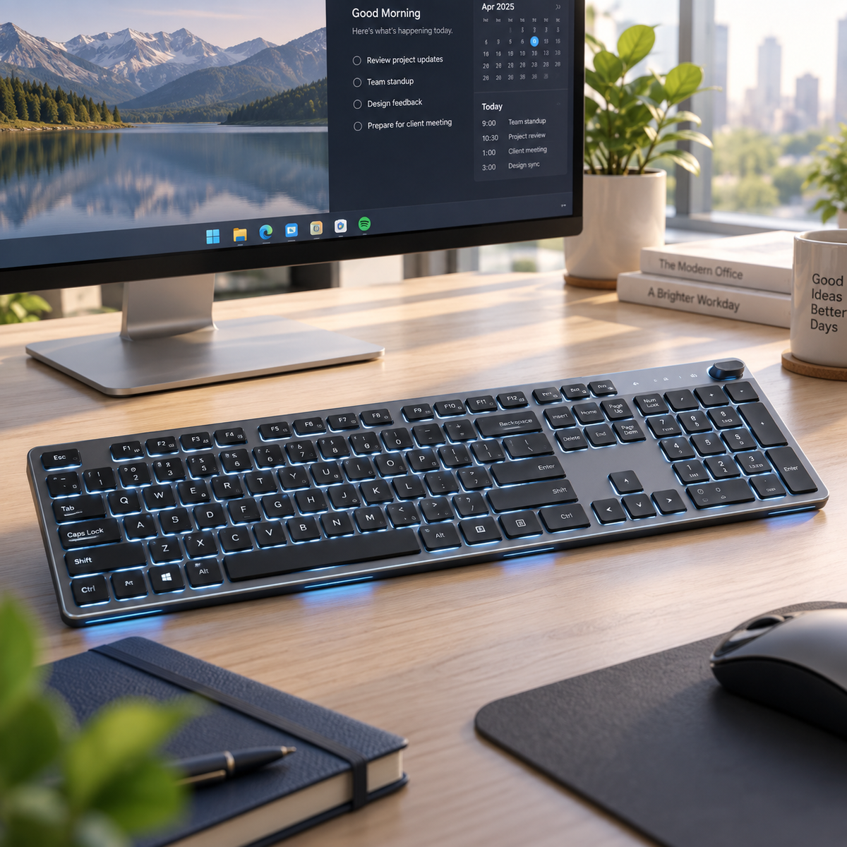Professional Full-Size Illuminated Office Keyboard