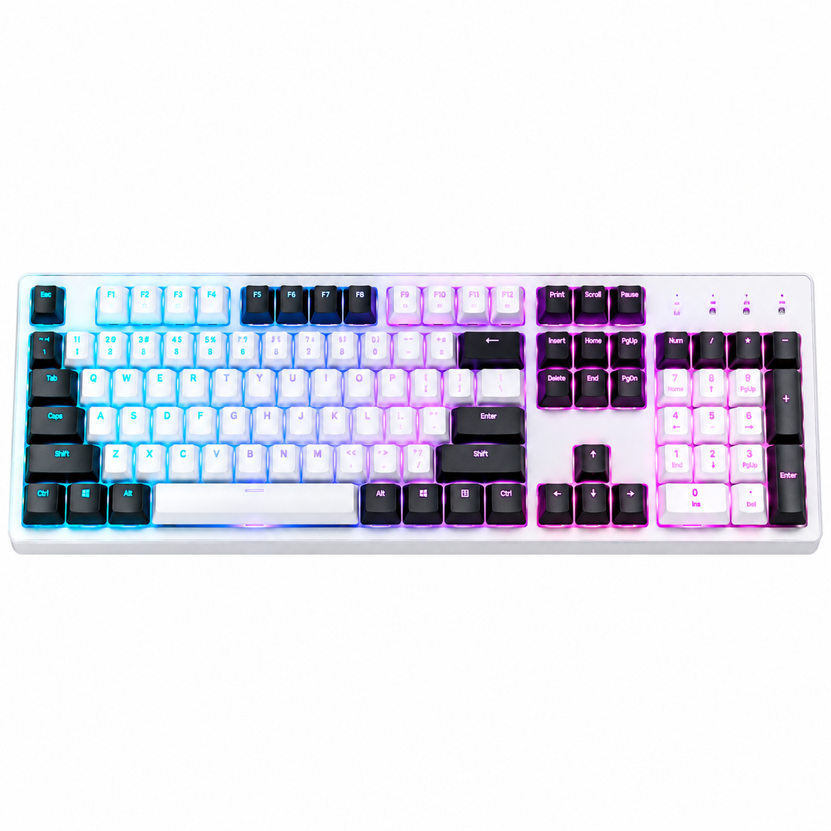 Black & White RGB Full-Size Mechanical Gaming Keyboard