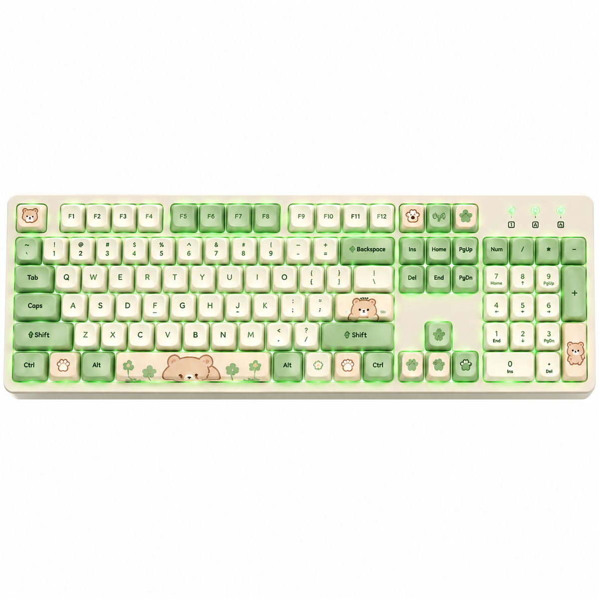 Cozy Bear-Themed Full-Size Keyboard for Everyday Life